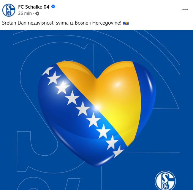 Potez koji se ne zaboravlja: Schalke pokazao koliko cijeni Bosnu i Hercegovinu!
